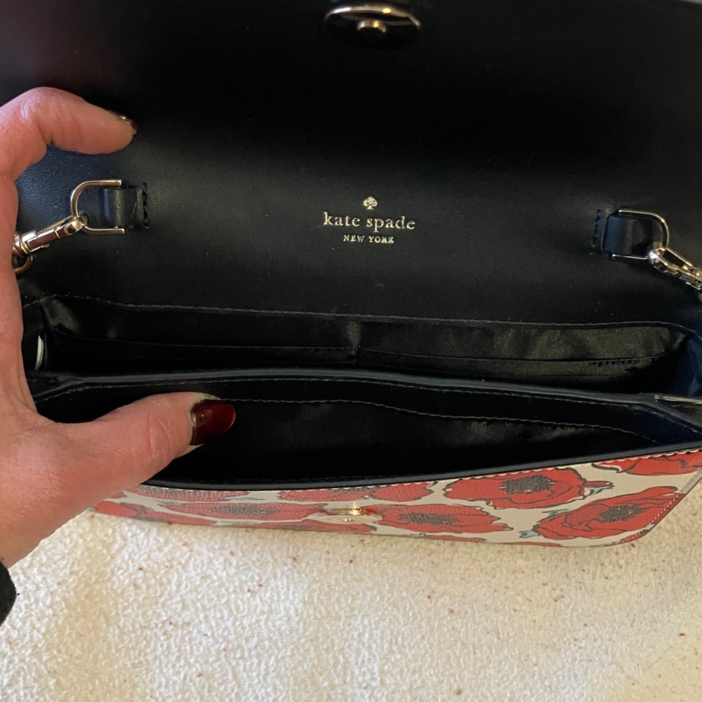 Kate Spade White and Red Poppy Crossbody Bag with free gift - Picture 9 of 11